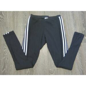 ADIDAS Track Pants Joggers Size M Women Logo  Black White Casual Athleisure